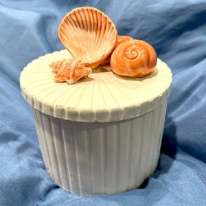 Fitz & Floyd Coquille Pink Shell Canister 3x4 Inches